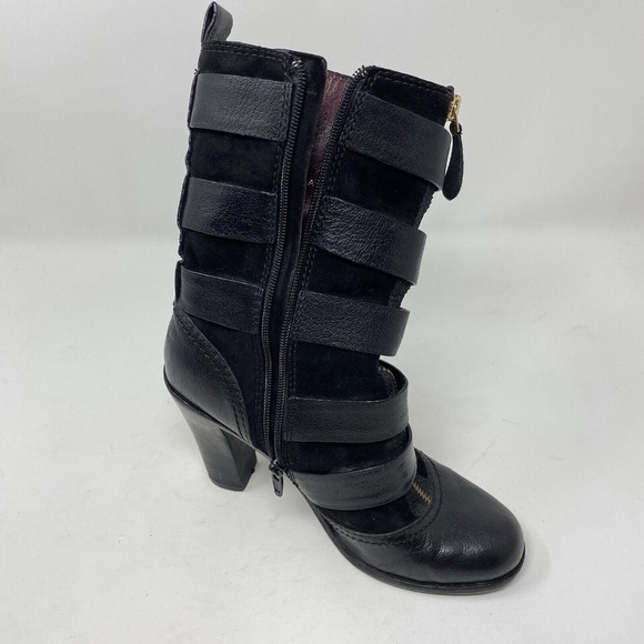 MARC BY MARC JACOBS Gold Buckle Leather Suede MidCalf Belted HEEL BOOTS / EU 37 - Picture 15 of 16